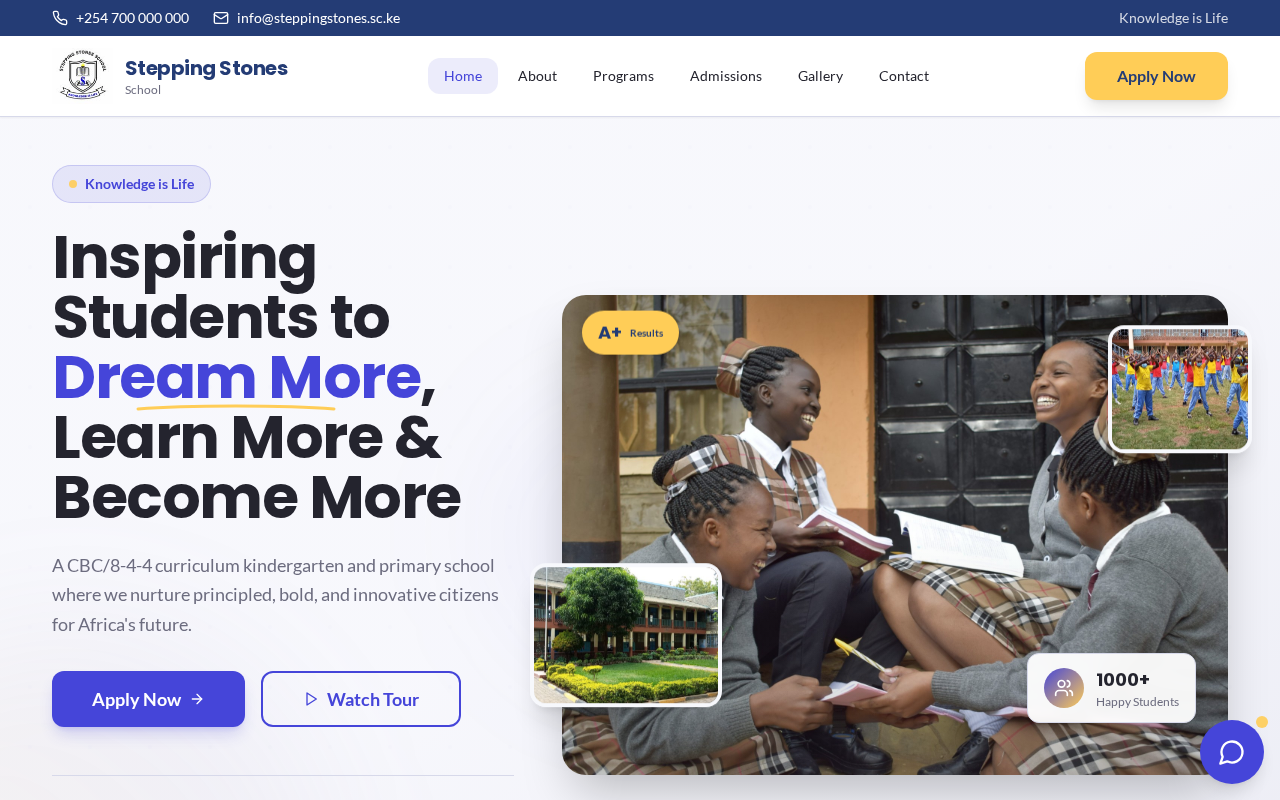 Stepping Stones School website preview